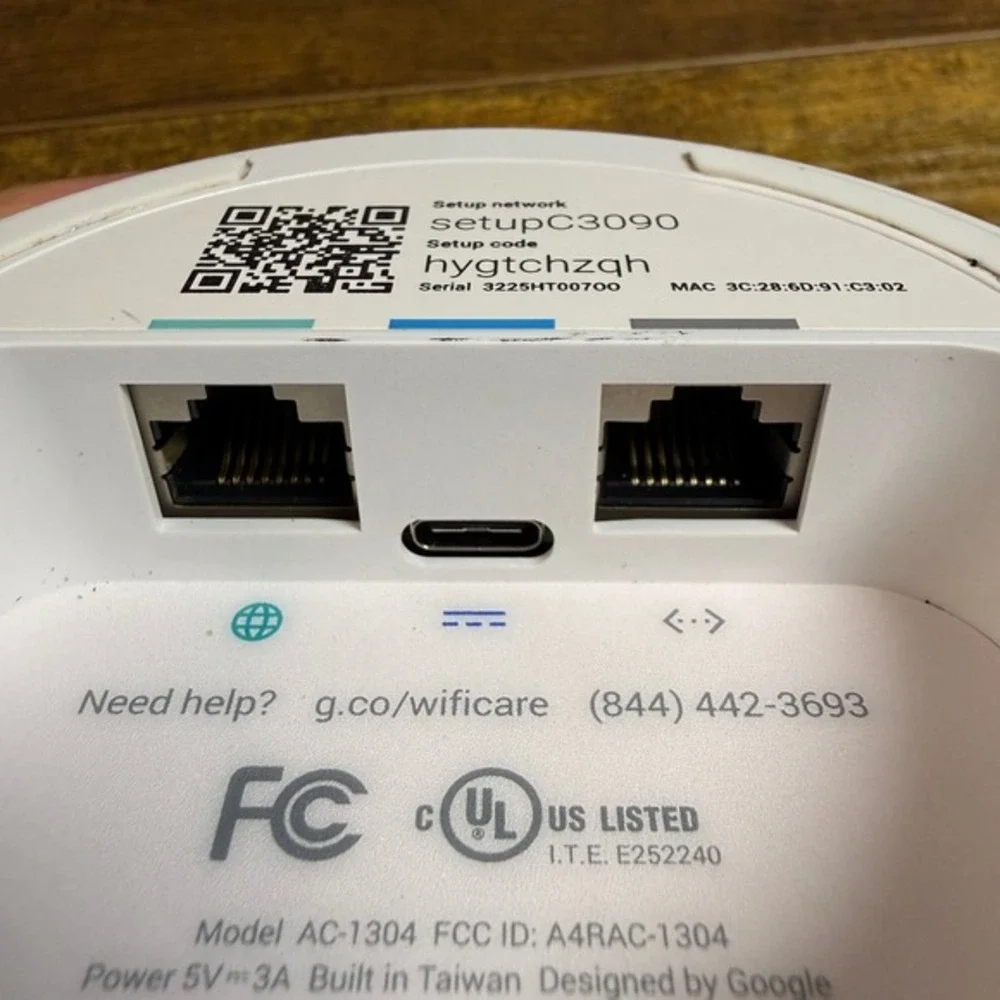 Google Wifi AC1304 White Plastic Mesh Router One Size‎